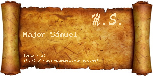 Major Sámuel névjegykártya